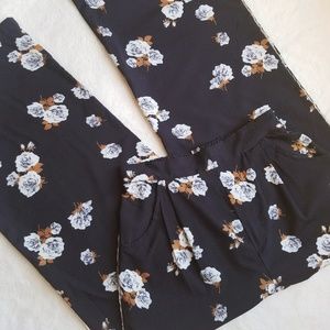Zaful Black Floral Dress Palazzo Pants Trousers